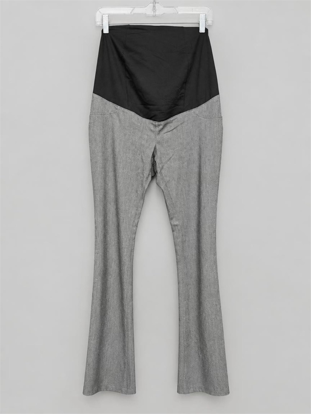 Maternity Flared Dress Pants with Black Waistband